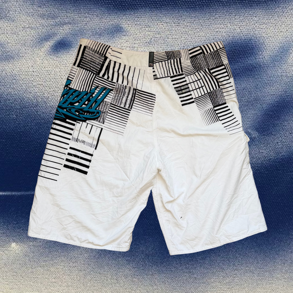 O’Neill geometric white vintage boardies