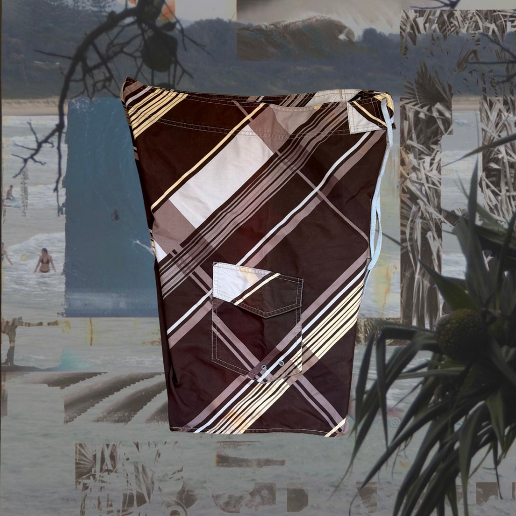 Billabong checkered brown vintage boardies