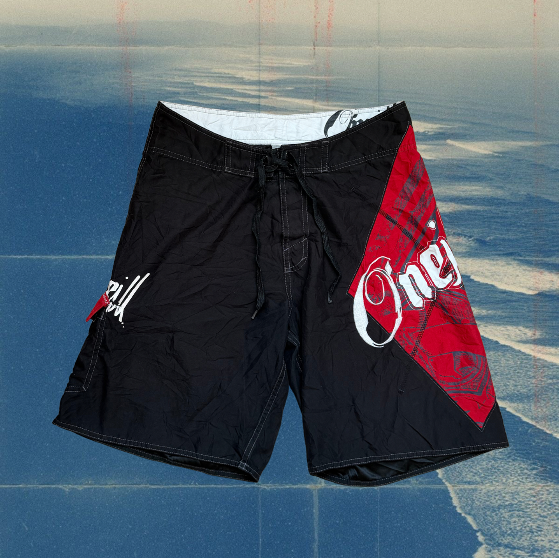 O’Neill black with red panel vintage boardies