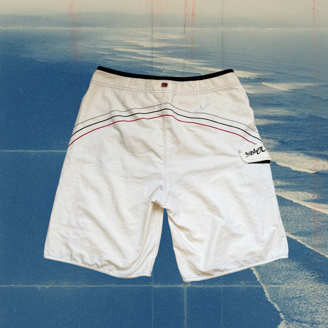 Quicksilver white with details vintage boardies
