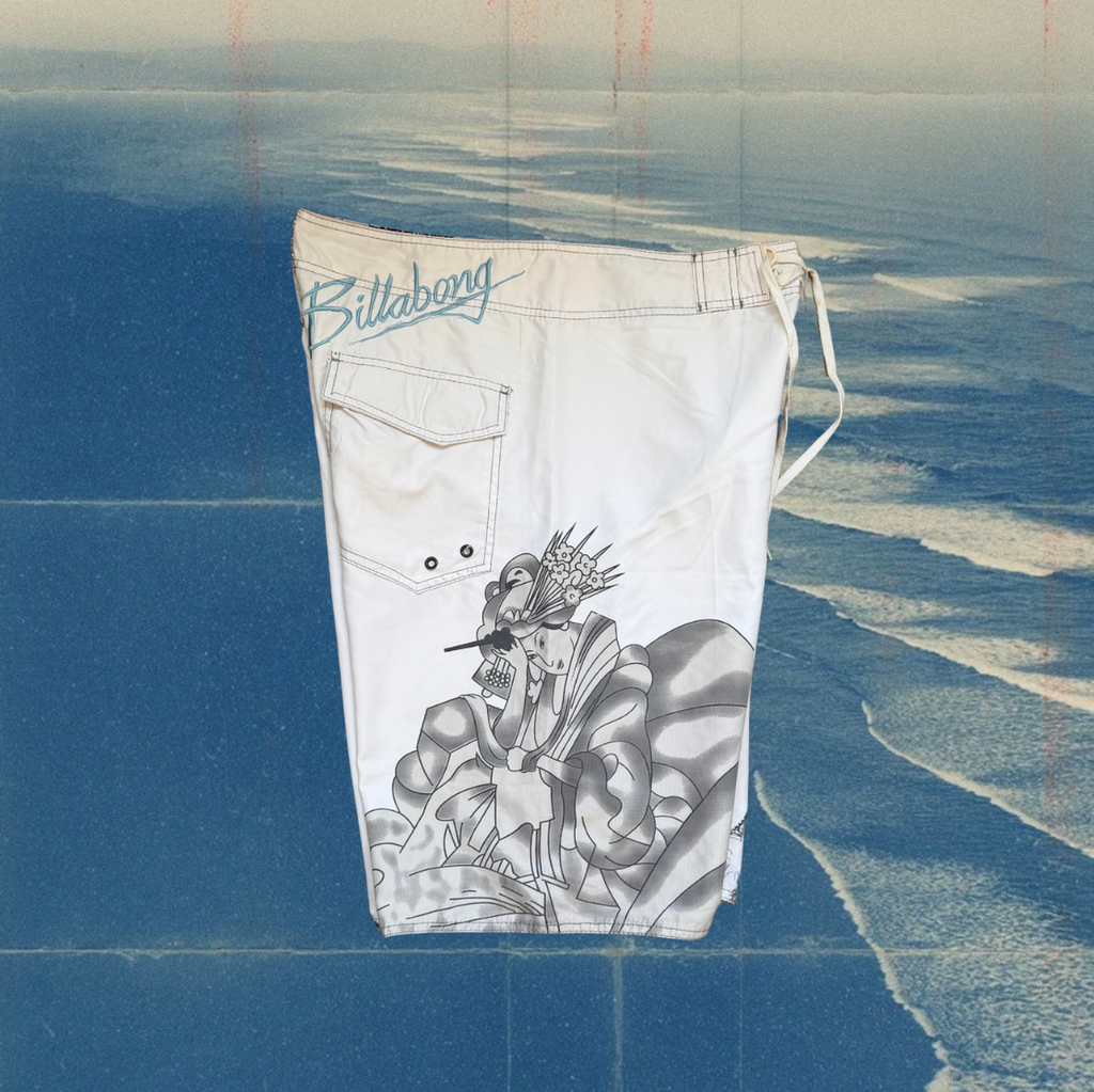 Billabong Japan print/white vintage boardies