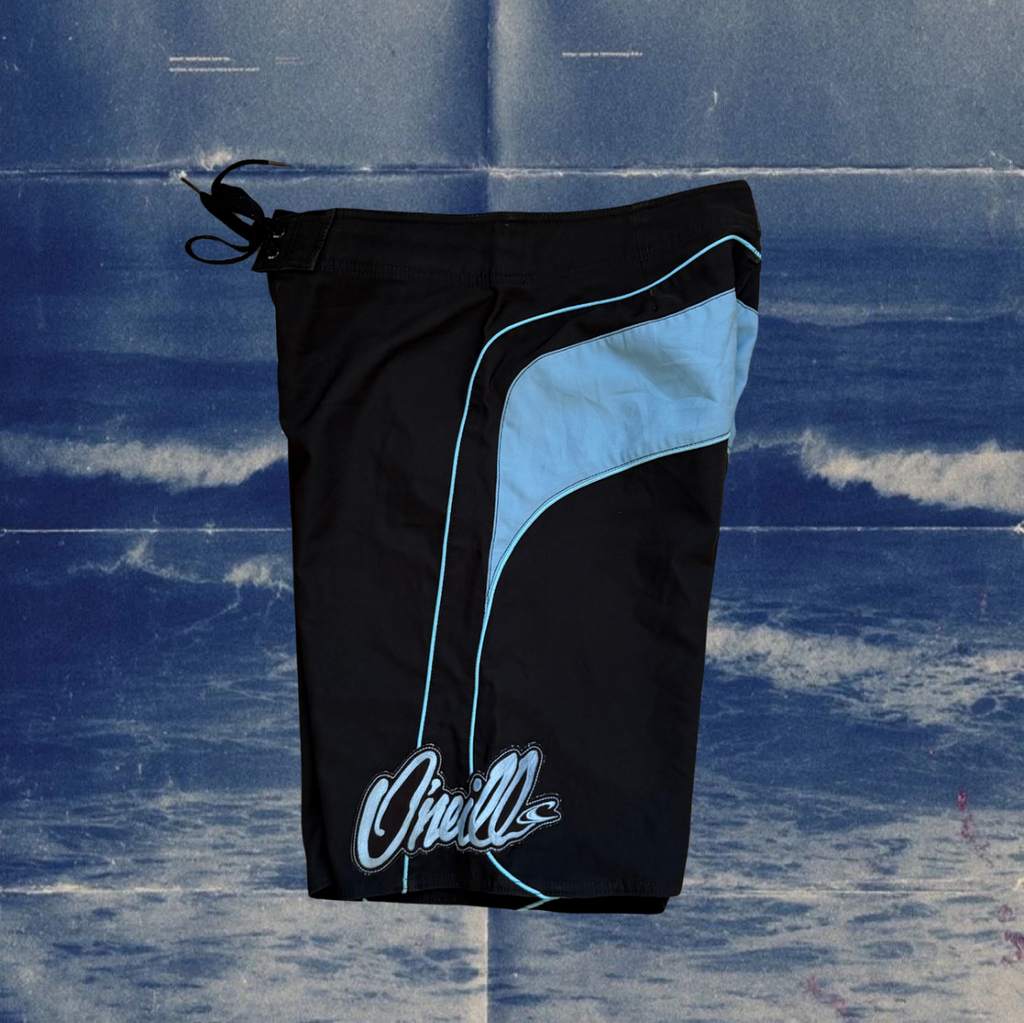 O’Neill black and light blue vintage boardies