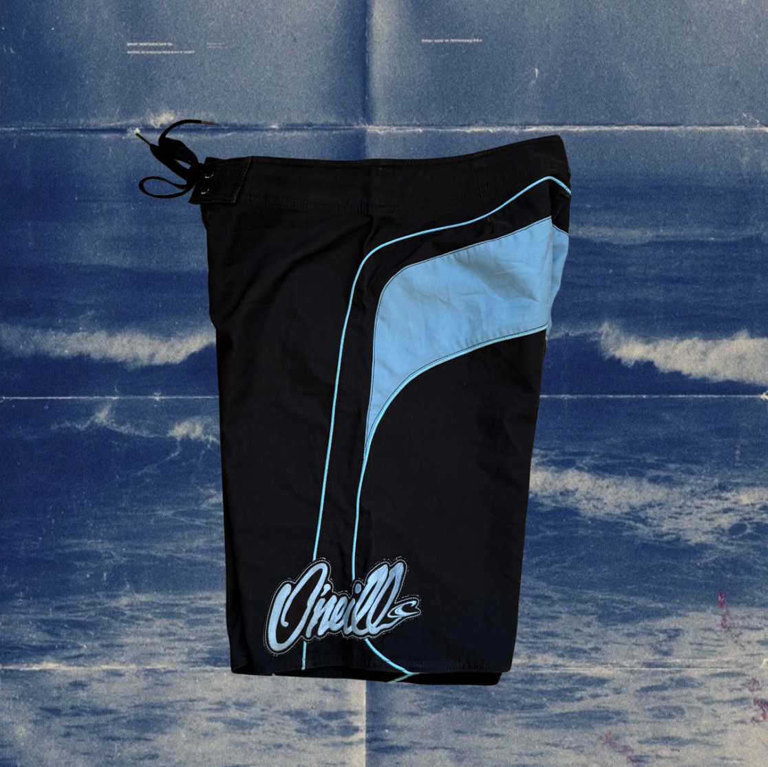 O’Neill black and light blue vintage boardies