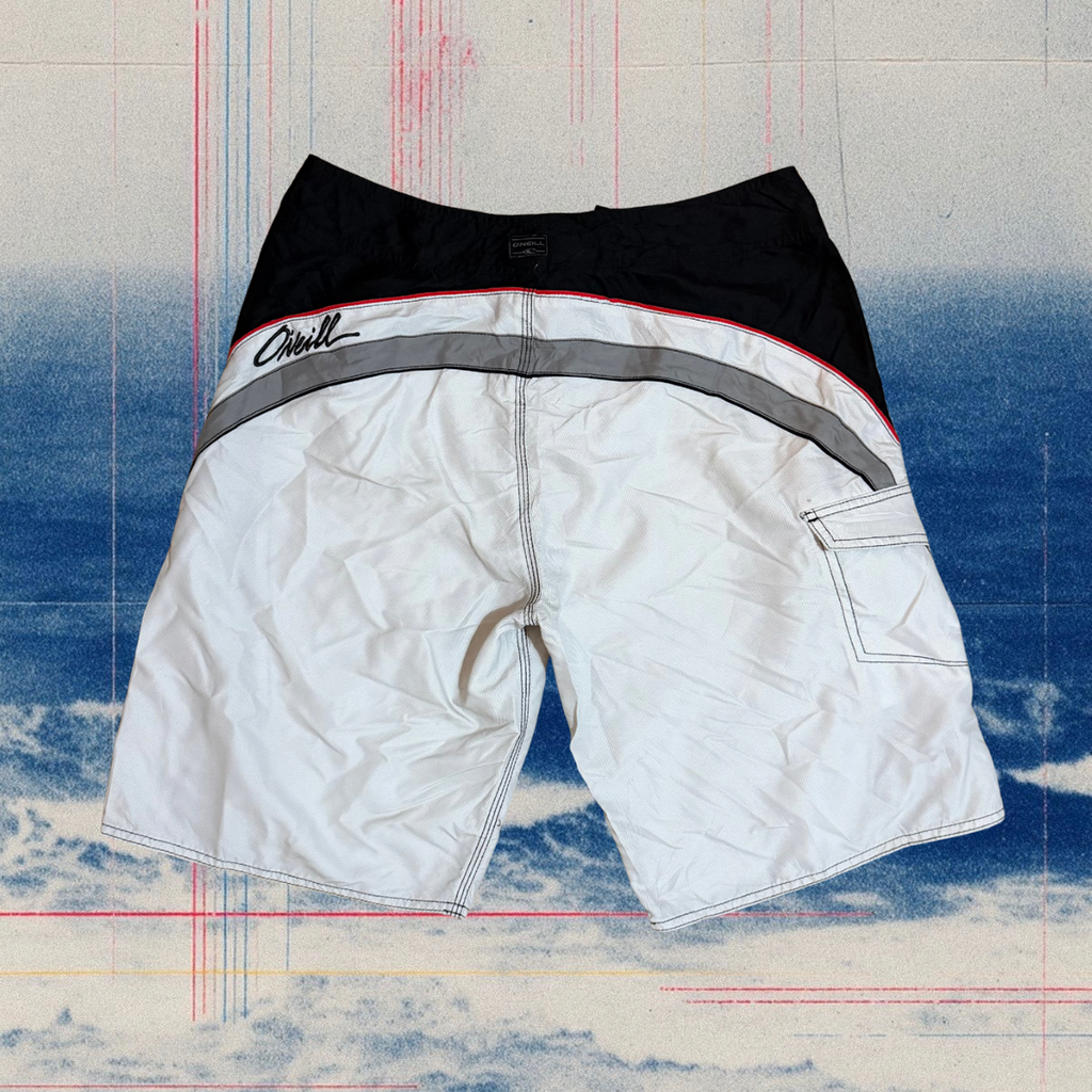 O’Neill white with black/red details vintage boardies