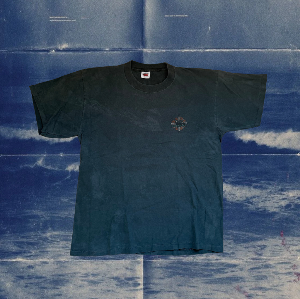 Quicksilver teal dark washed vintage shirt