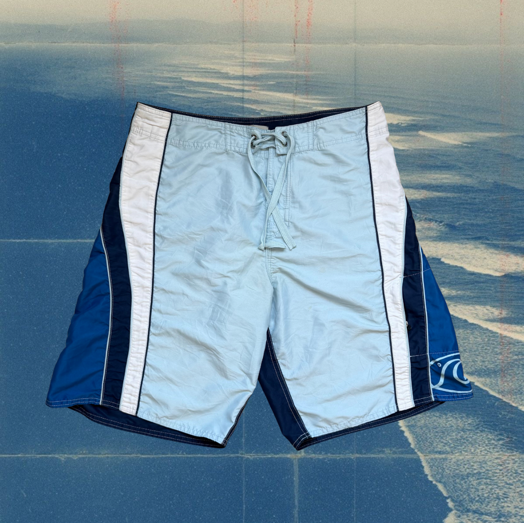Quicksilver light blue & navy vintage boardies