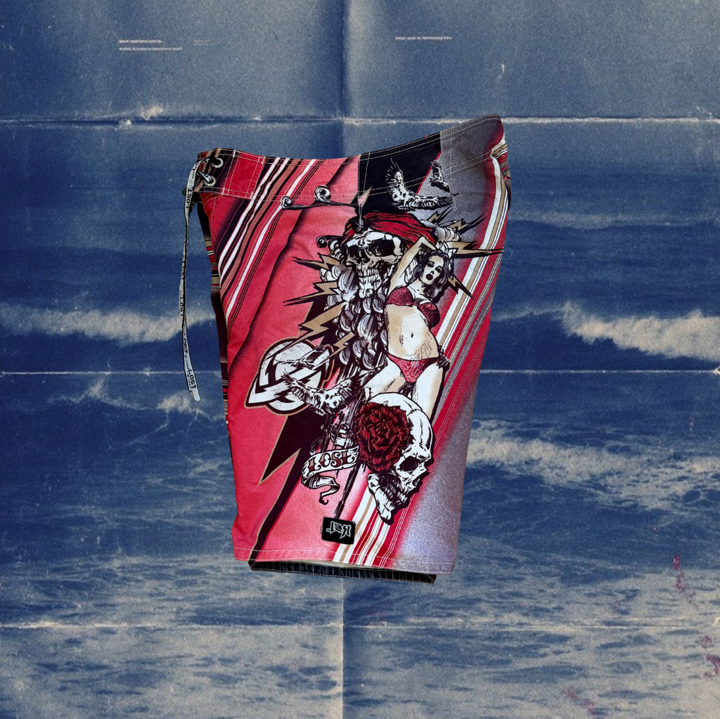 Lost red print vintage boardies