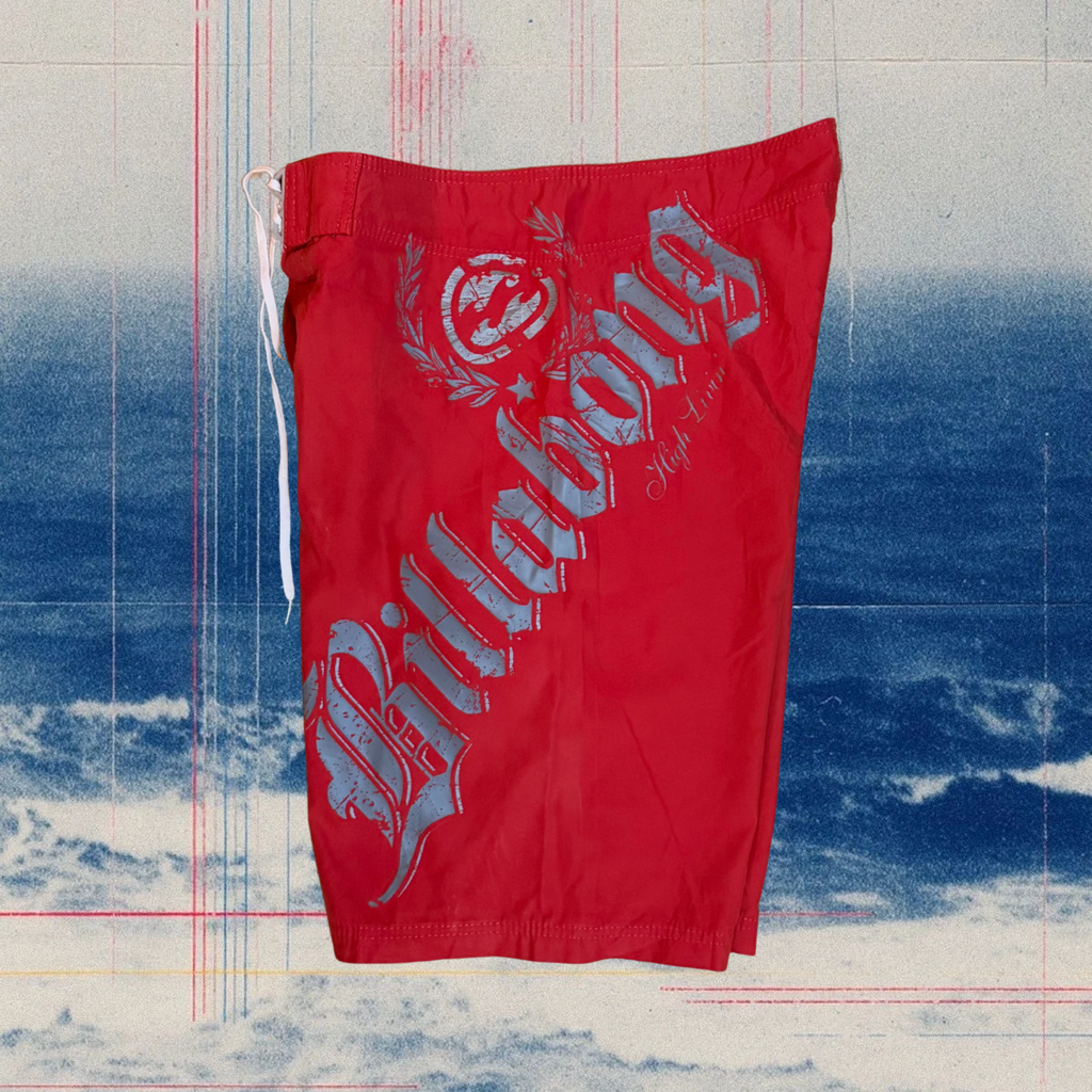 Billabong red vintage boardies