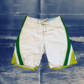 Quicksilver white and green vintage boardies