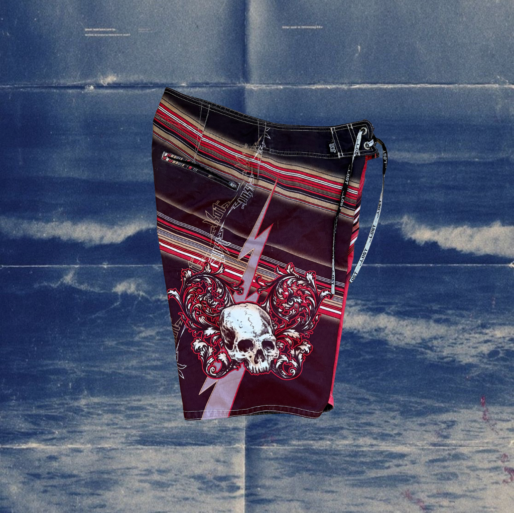 Lost red print vintage boardies