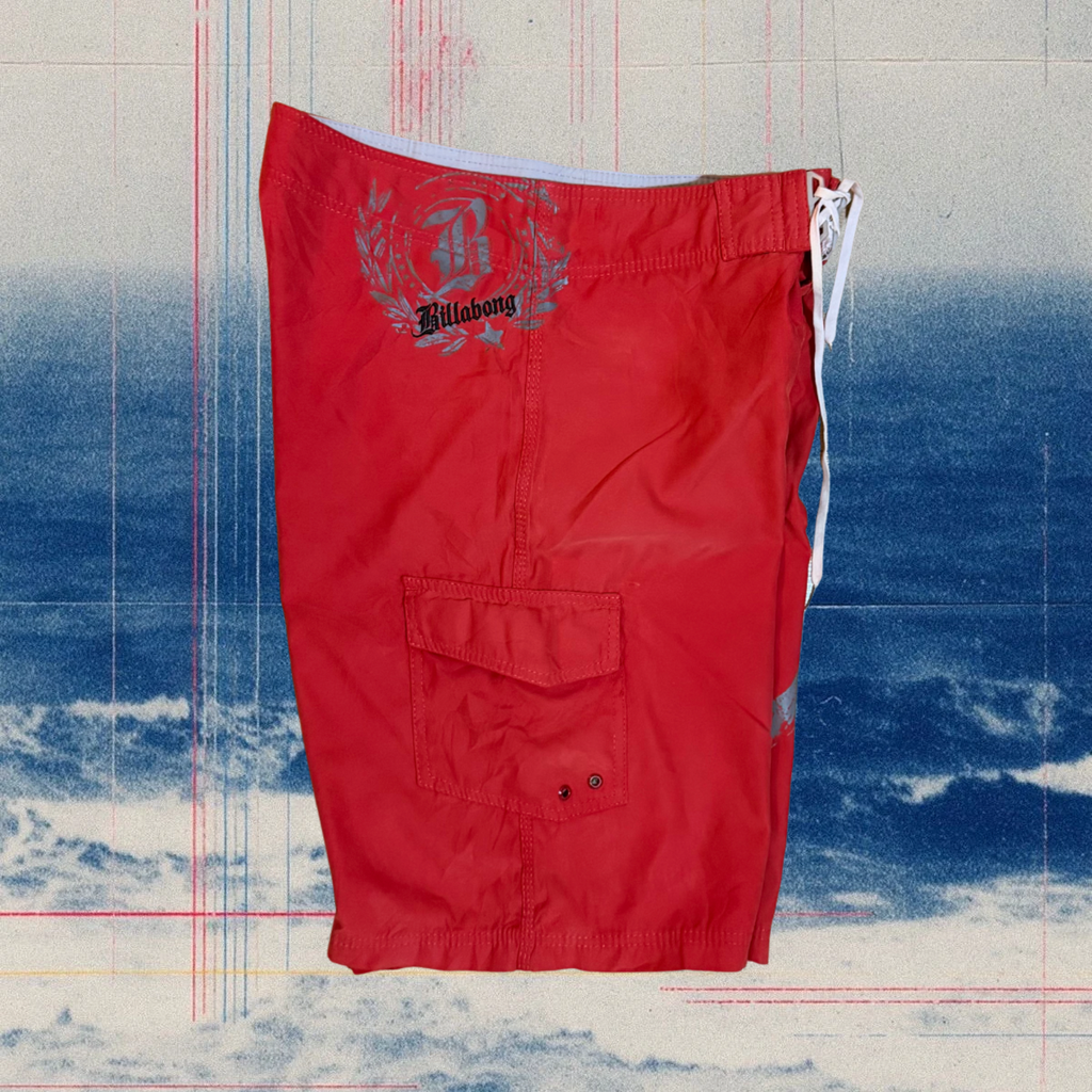 Billabong red vintage boardies