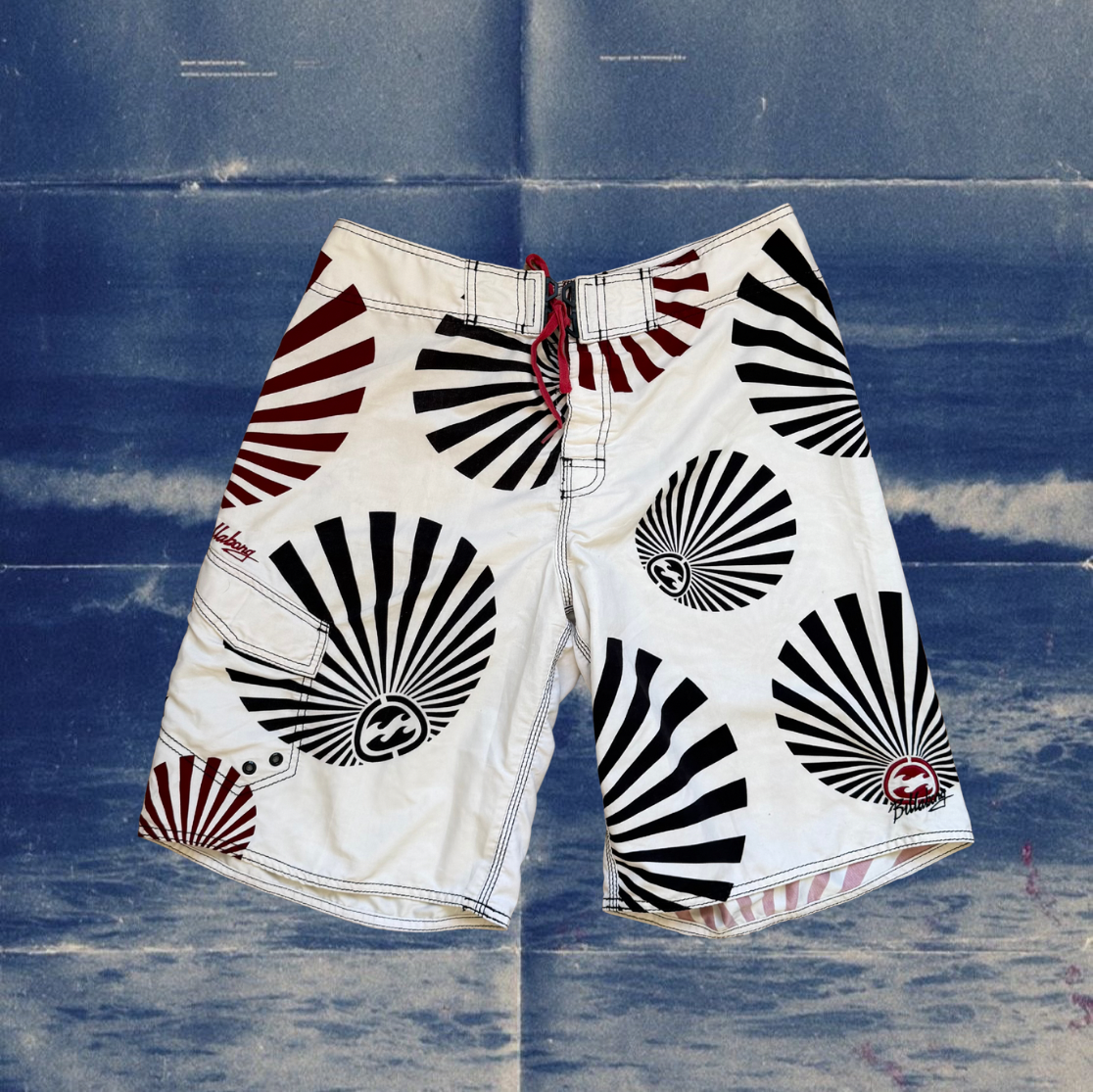 Andy Iron x Billabong rising sun vintage boardies