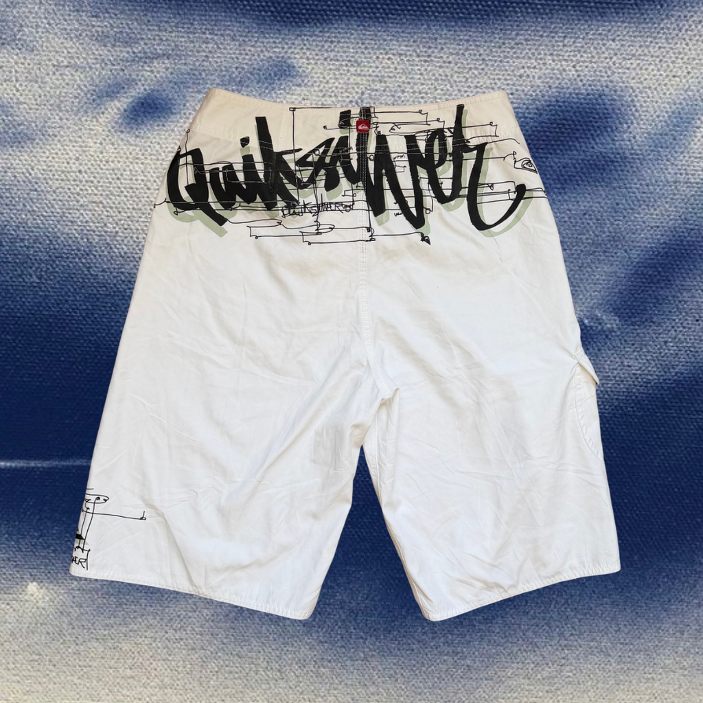 Quicksilver white vintage boardies