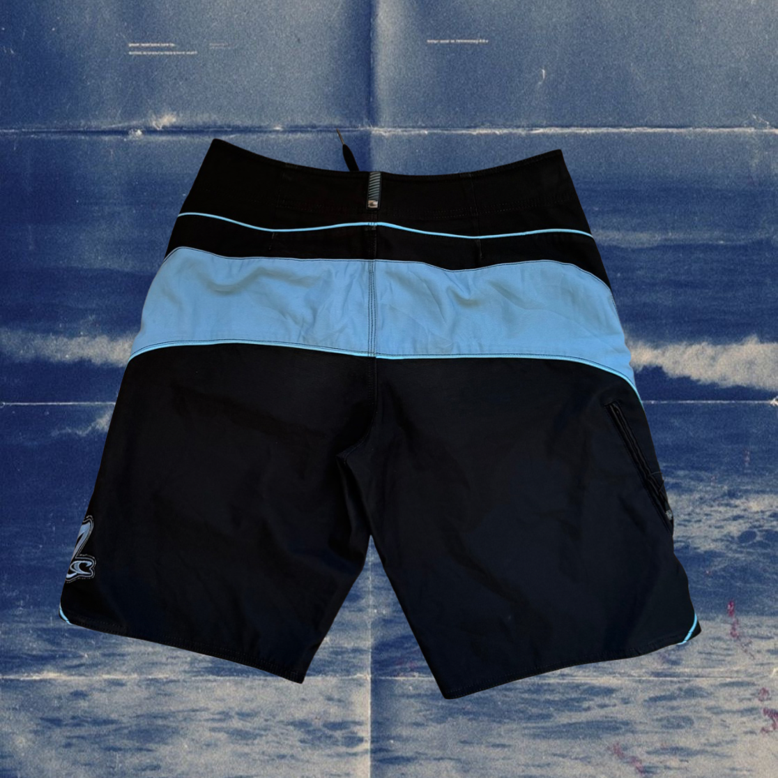 O’Neill black and light blue vintage boardies