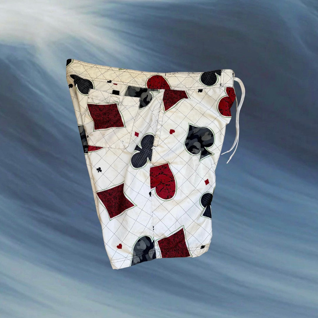 Old Navy cards print vintage boardies