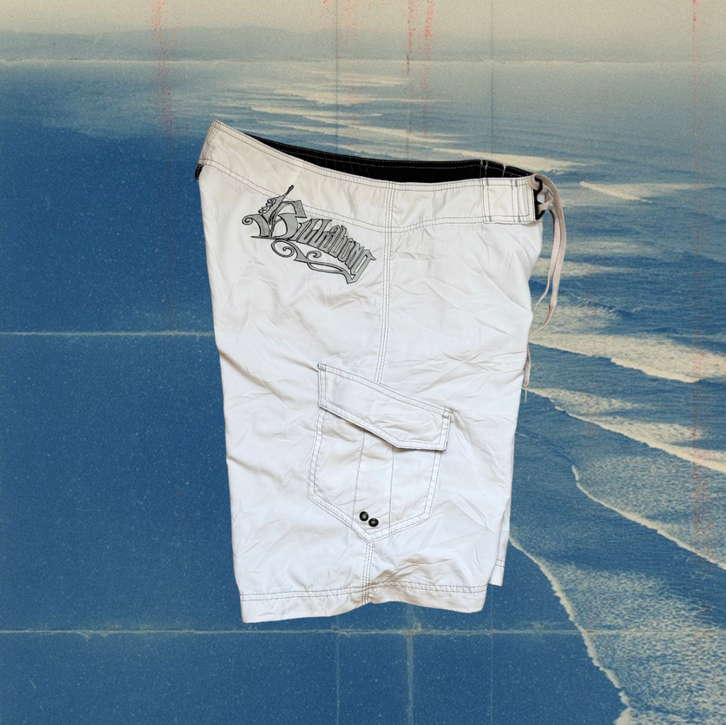 Billabong X Brian Grubb white vintage boardies
