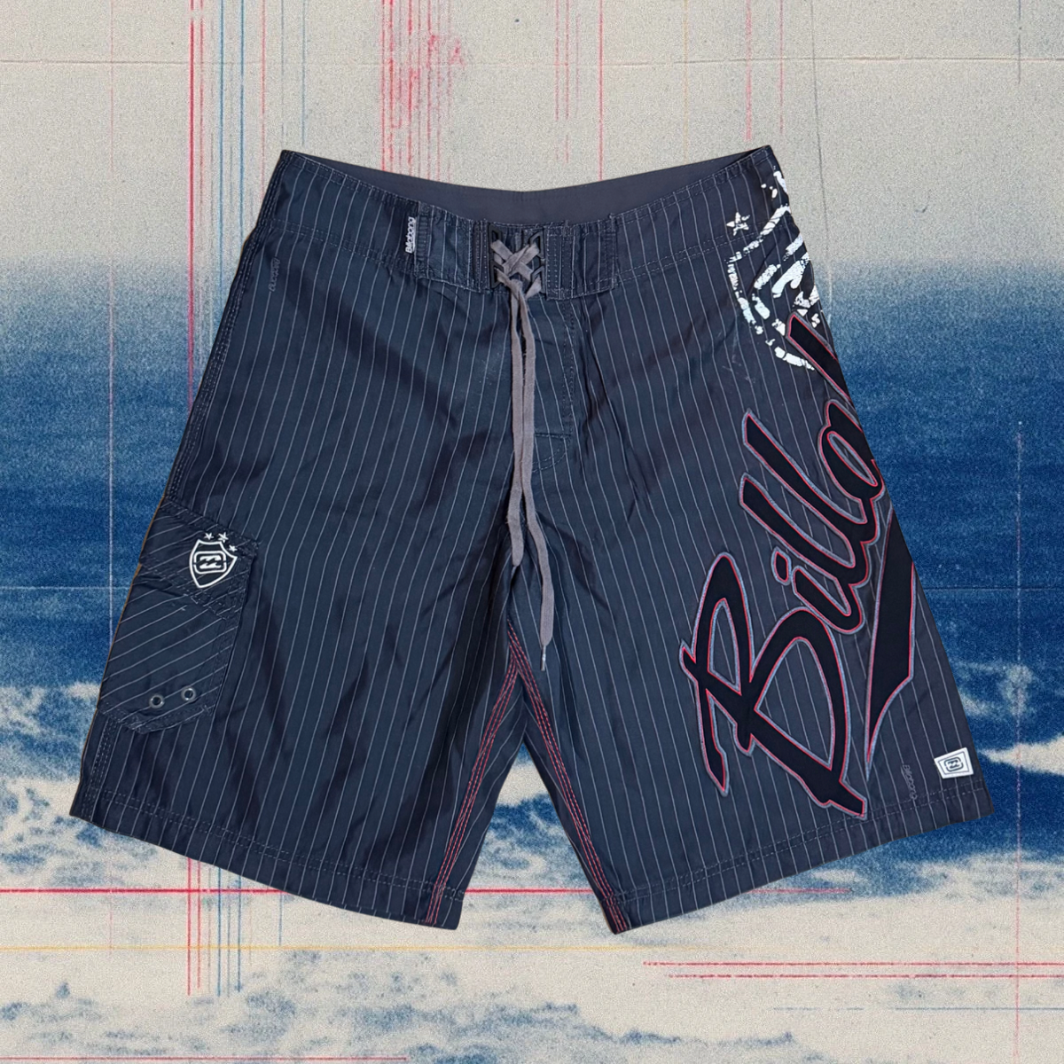 Billabong signature black striped vintage boardies