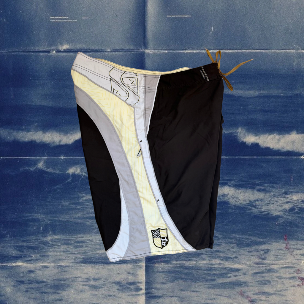 Quicksilver brown and yellow vintage boardies