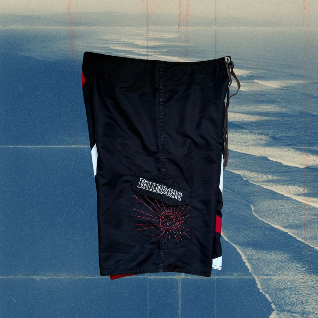 Andy Irons X Billabong rising sun red/black vintage boardies