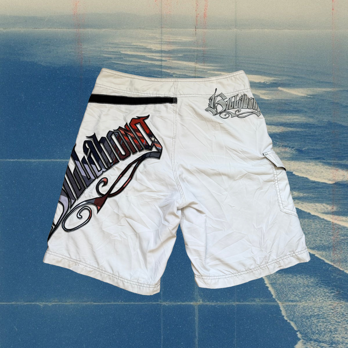 Billabong X Brian Grubb white vintage boardies