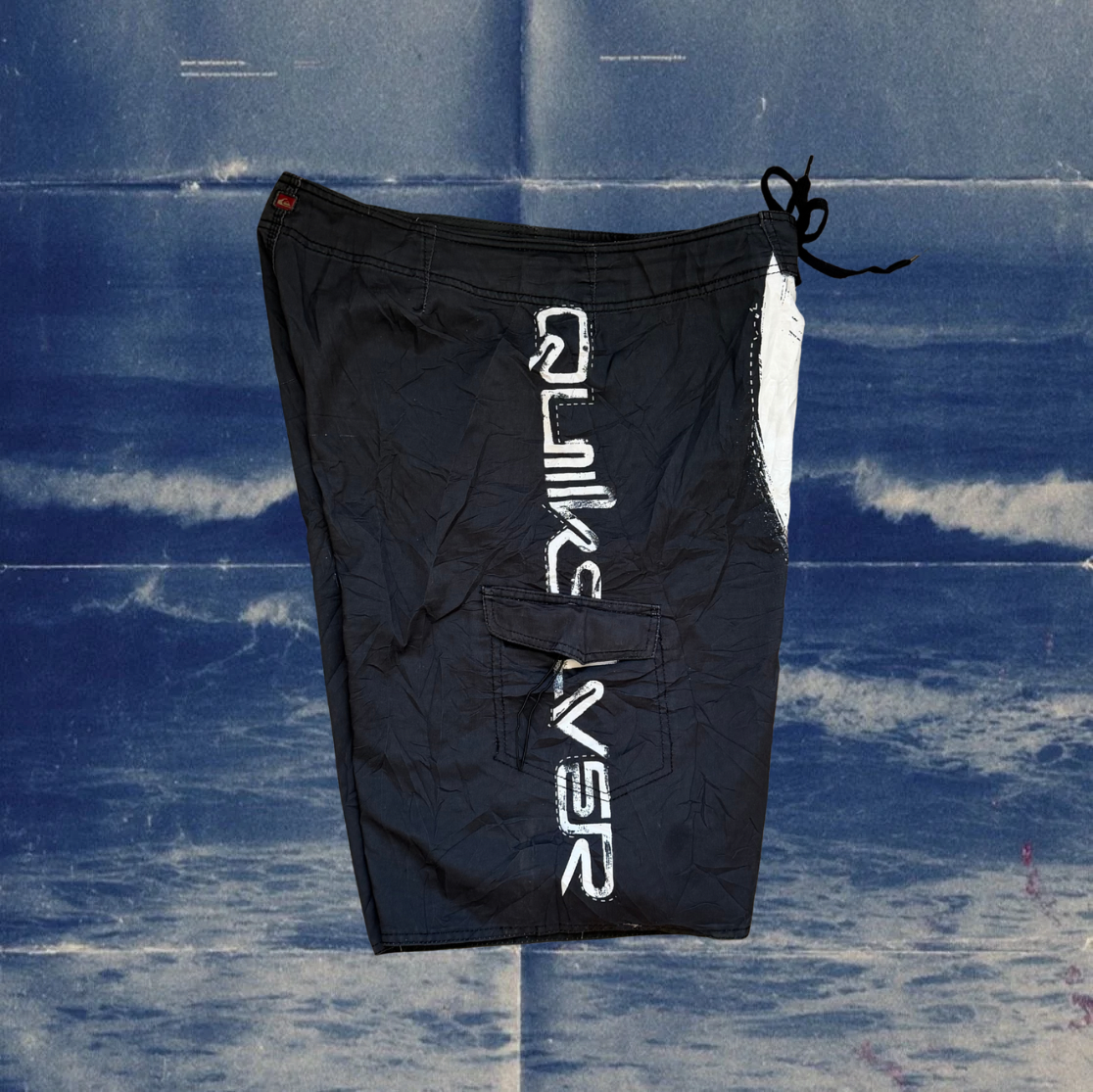 Quicksilver black with white logo vintage boardies