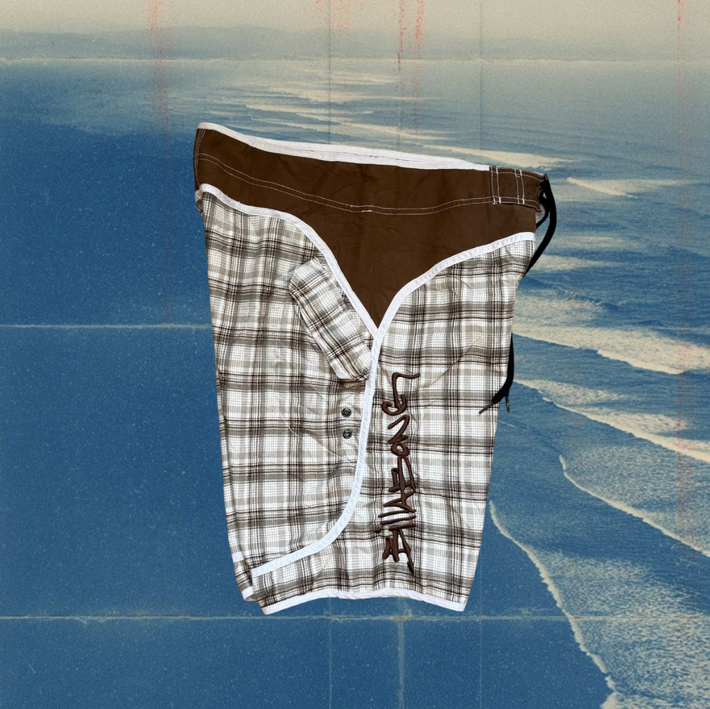 Billabong brown checkered vintage boardies