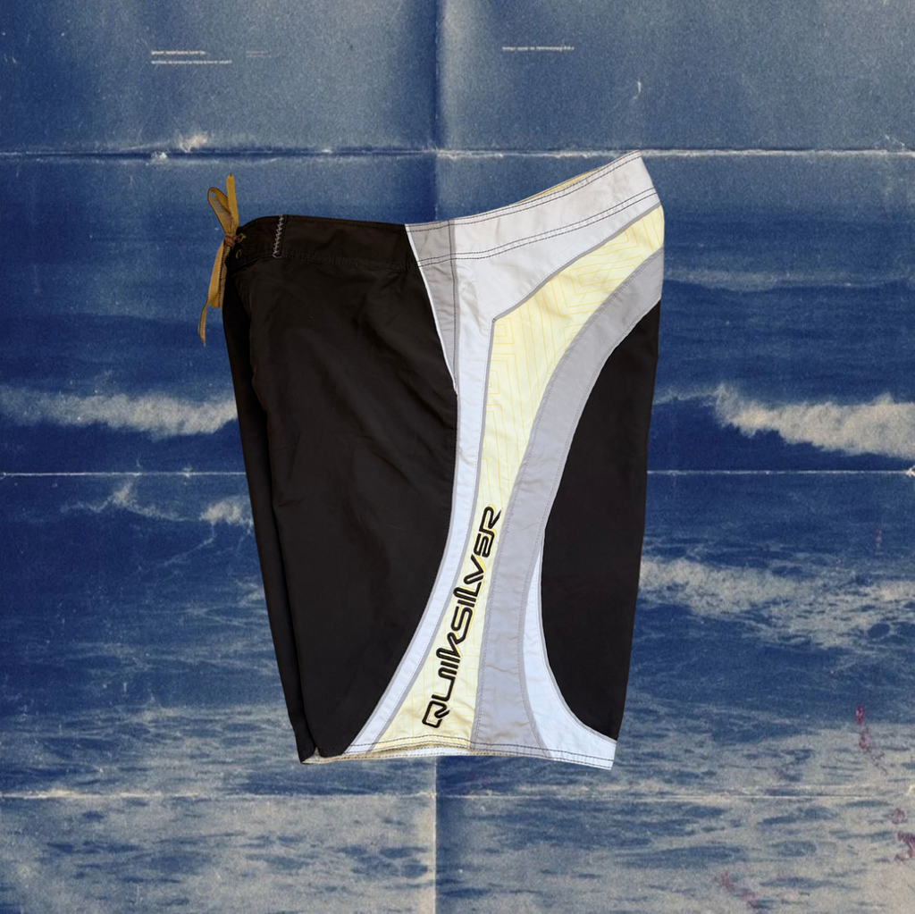 Quicksilver brown and yellow vintage boardies