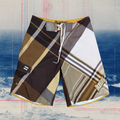Billabong brown/yellow checkered vintage boardies
