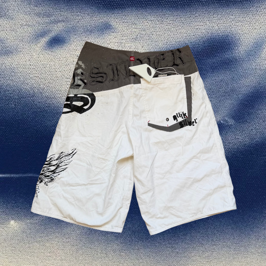 Quicksilver Wings print white vintage boardies