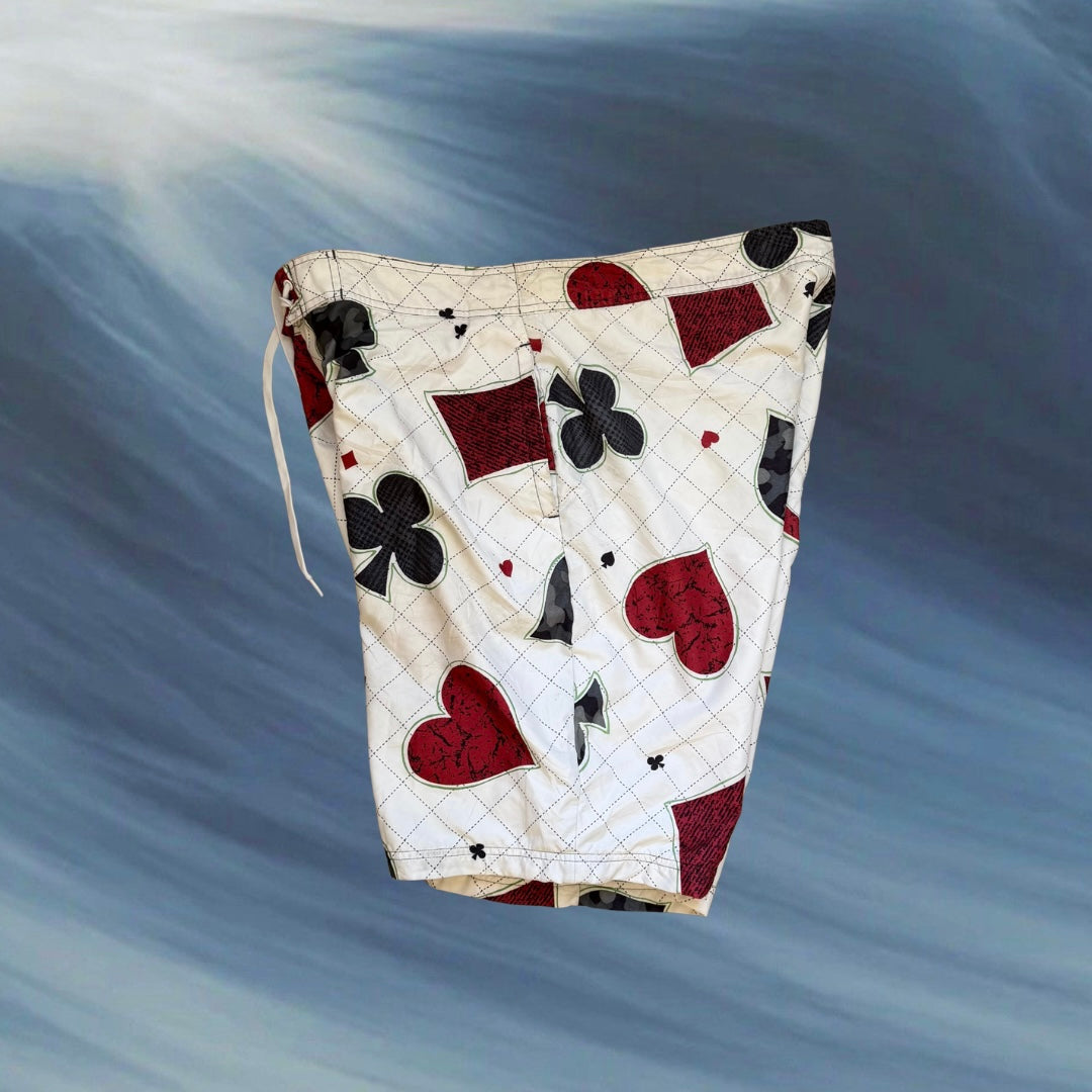 Old Navy cards print vintage boardies