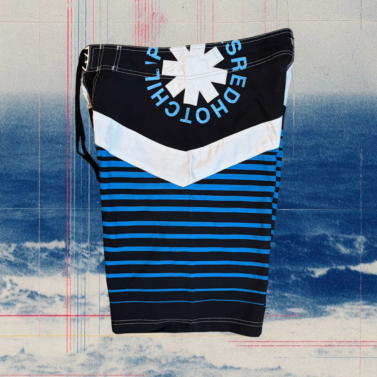 Billabong X Red Hot Chilly Peppers blue striped vintage boardies