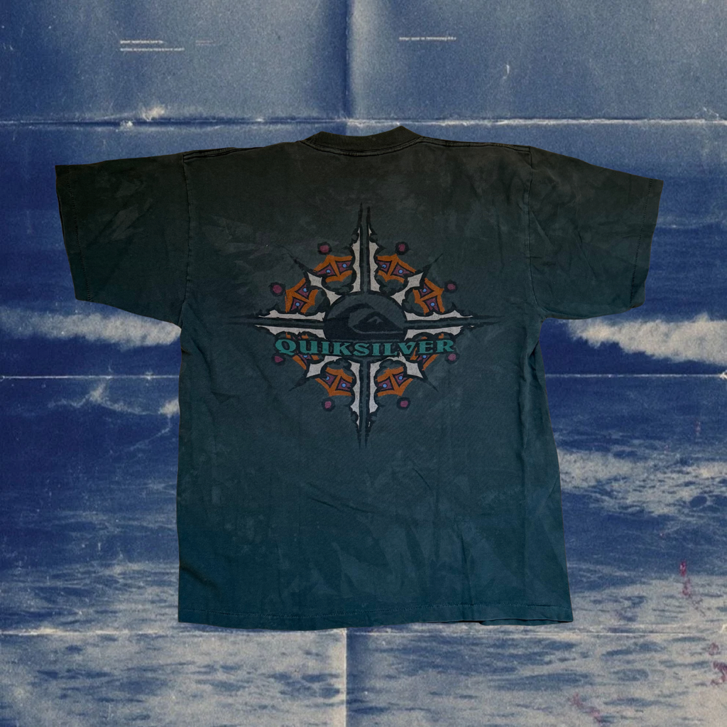 Quicksilver teal dark washed vintage shirt