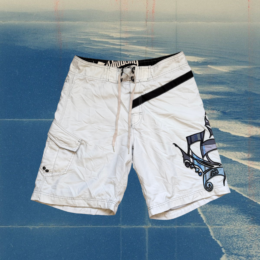 Billabong X Brian Grubb white vintage boardies