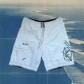 Billabong light grey with big script logo vintage boardies