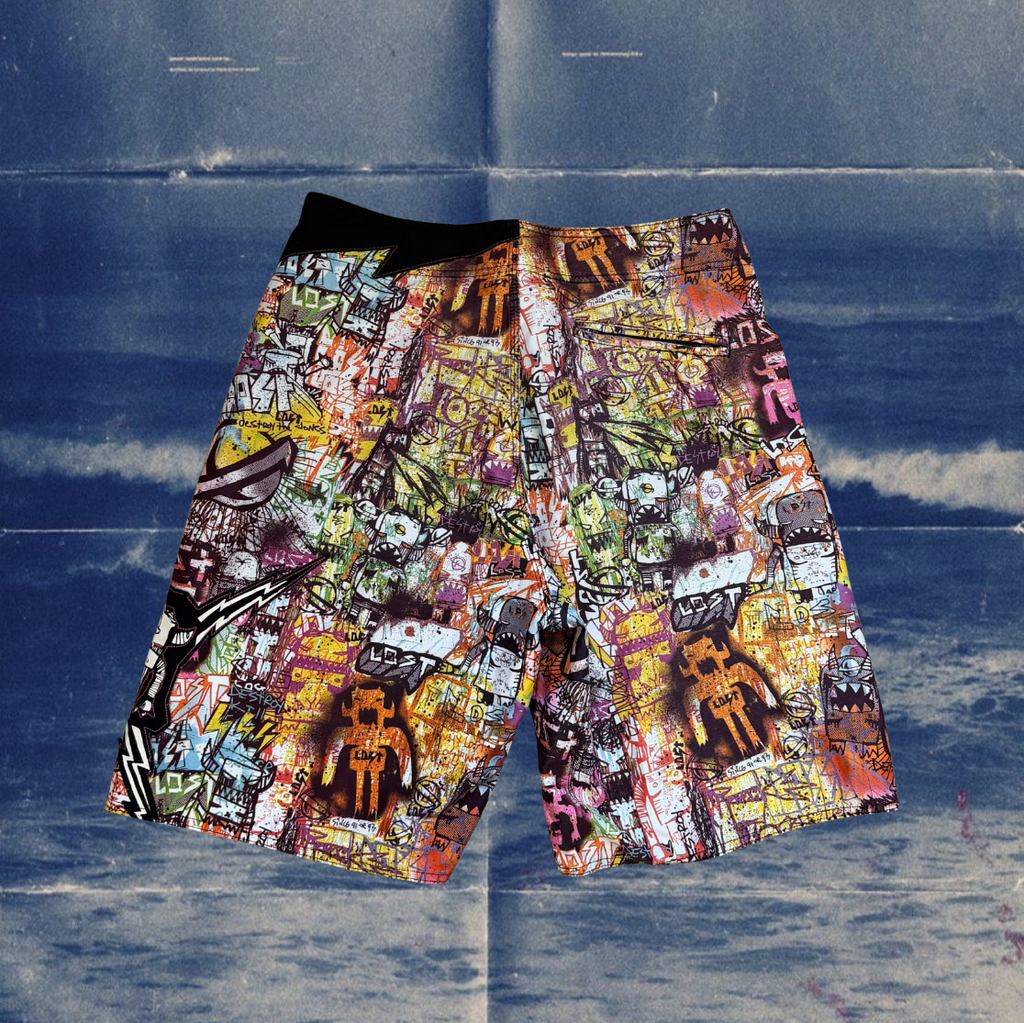 Lost multicolour graffiti vintage boardies