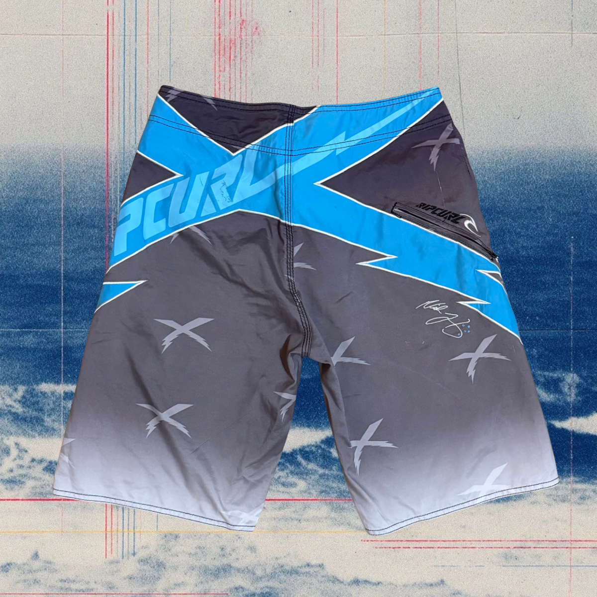 Rip Curl x Mick Fanning "White Lightning" Signature vinatge boardies