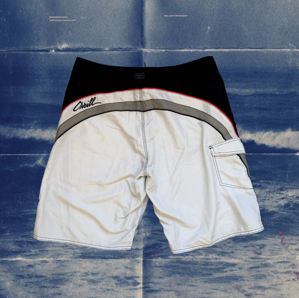O’Neill white with black&red details vintage boardies