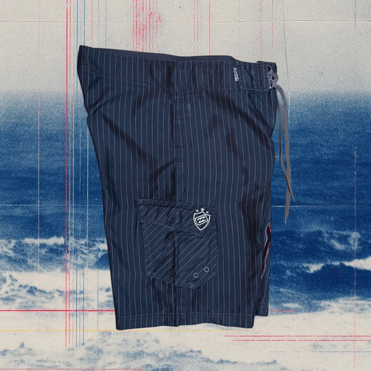 Billabong signature black striped vintage boardies