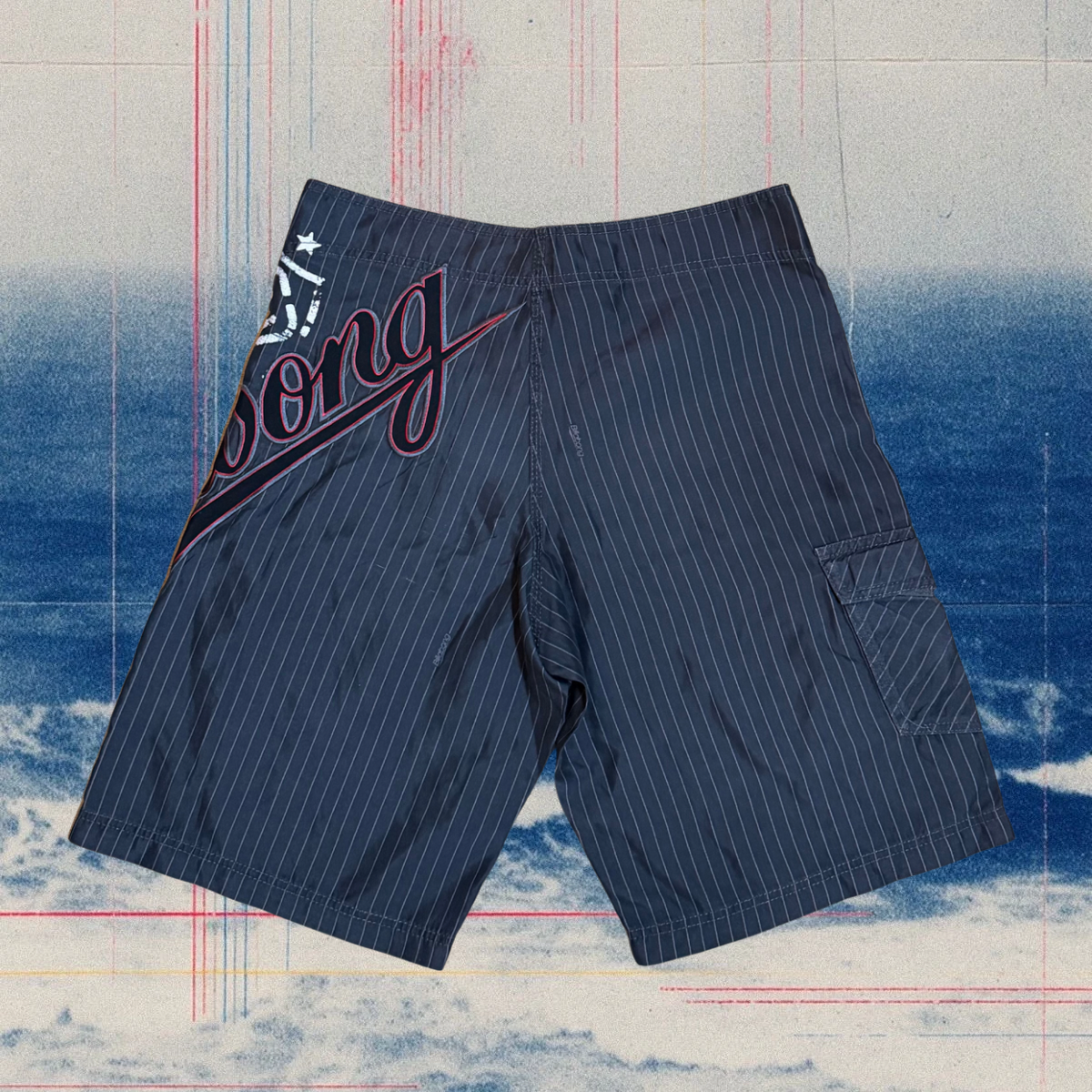 Billabong signature black striped vintage boardies