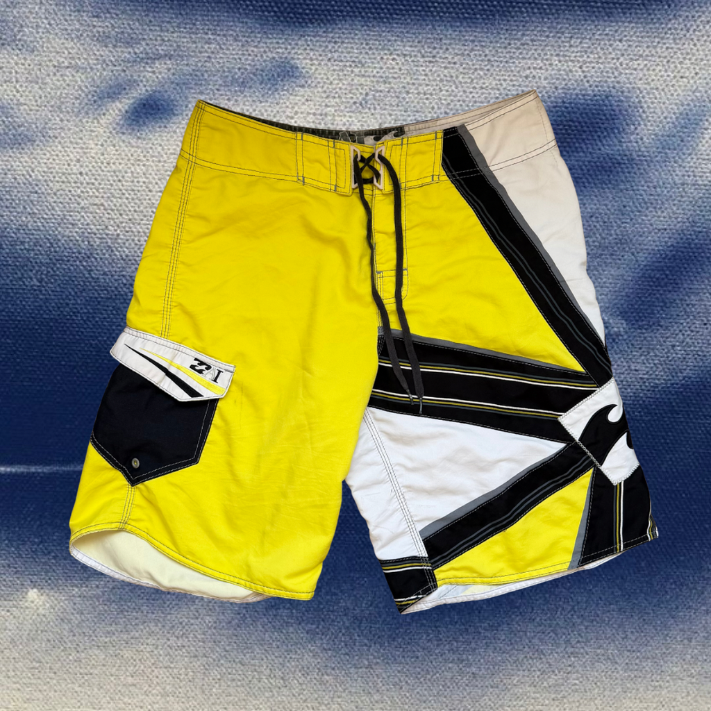 Andy Irons X Billabong rising sun yellow vintage boardies