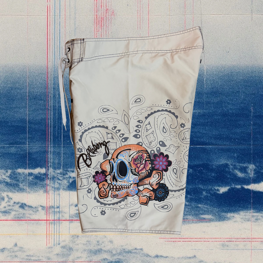 Billabong Supreme Sugar Skull Paisley vintage boardies