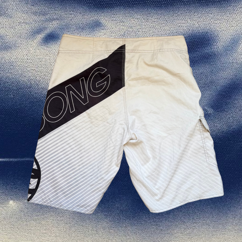 Billabong white with graphic logo vintage boardies