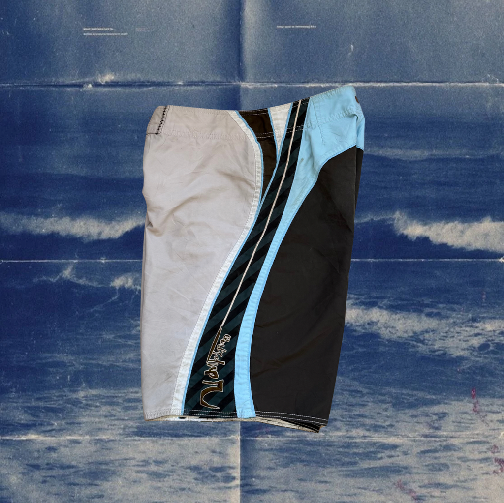 Quicksilver beige, brown and light blue vintage boardies