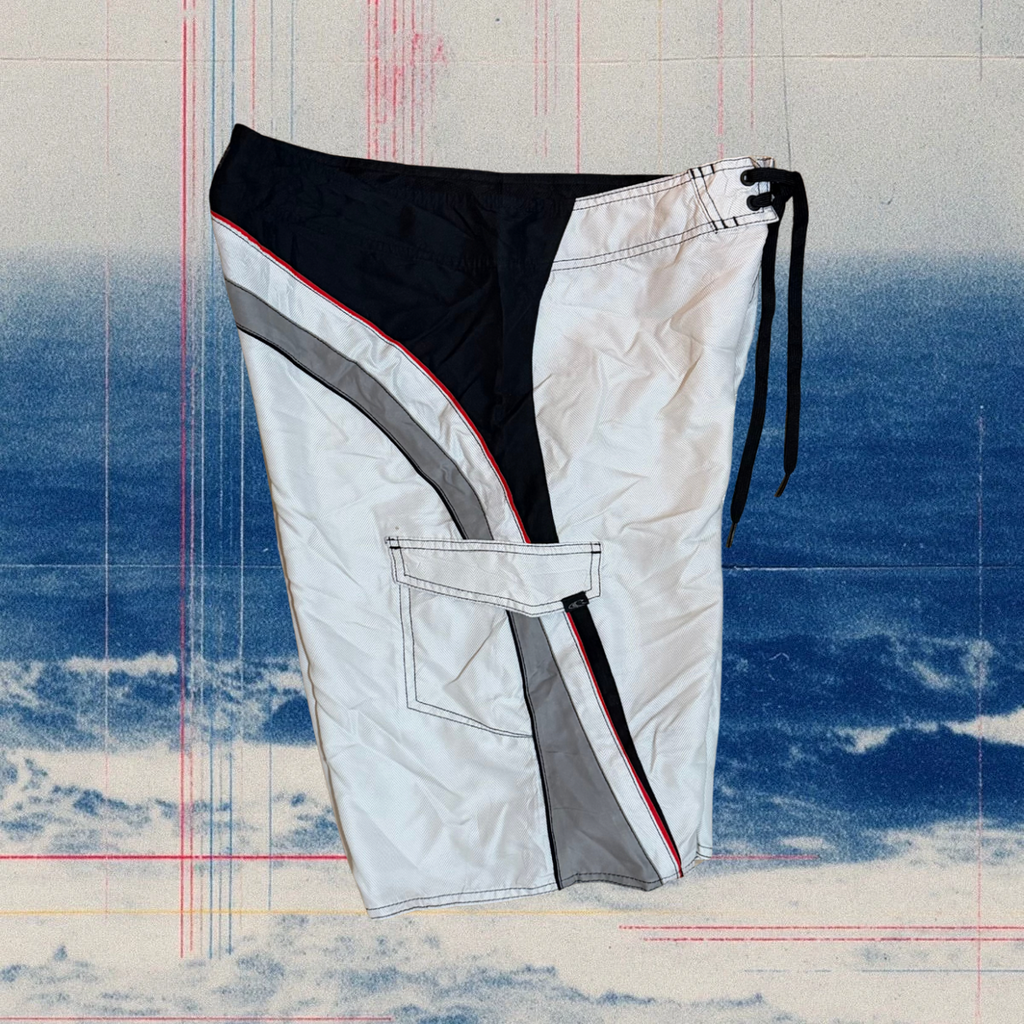 O’Neill white with black/red details vintage boardies