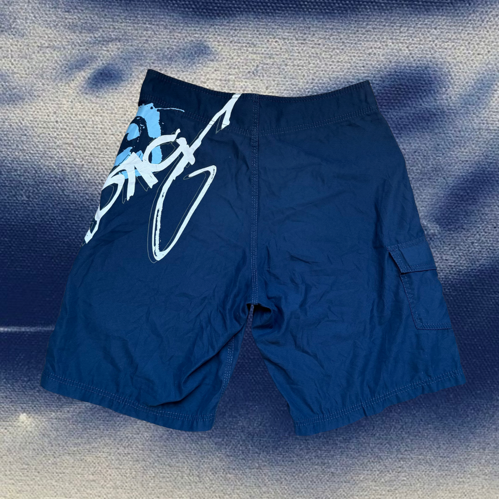 Billabong blue with signature logo vintage boardies