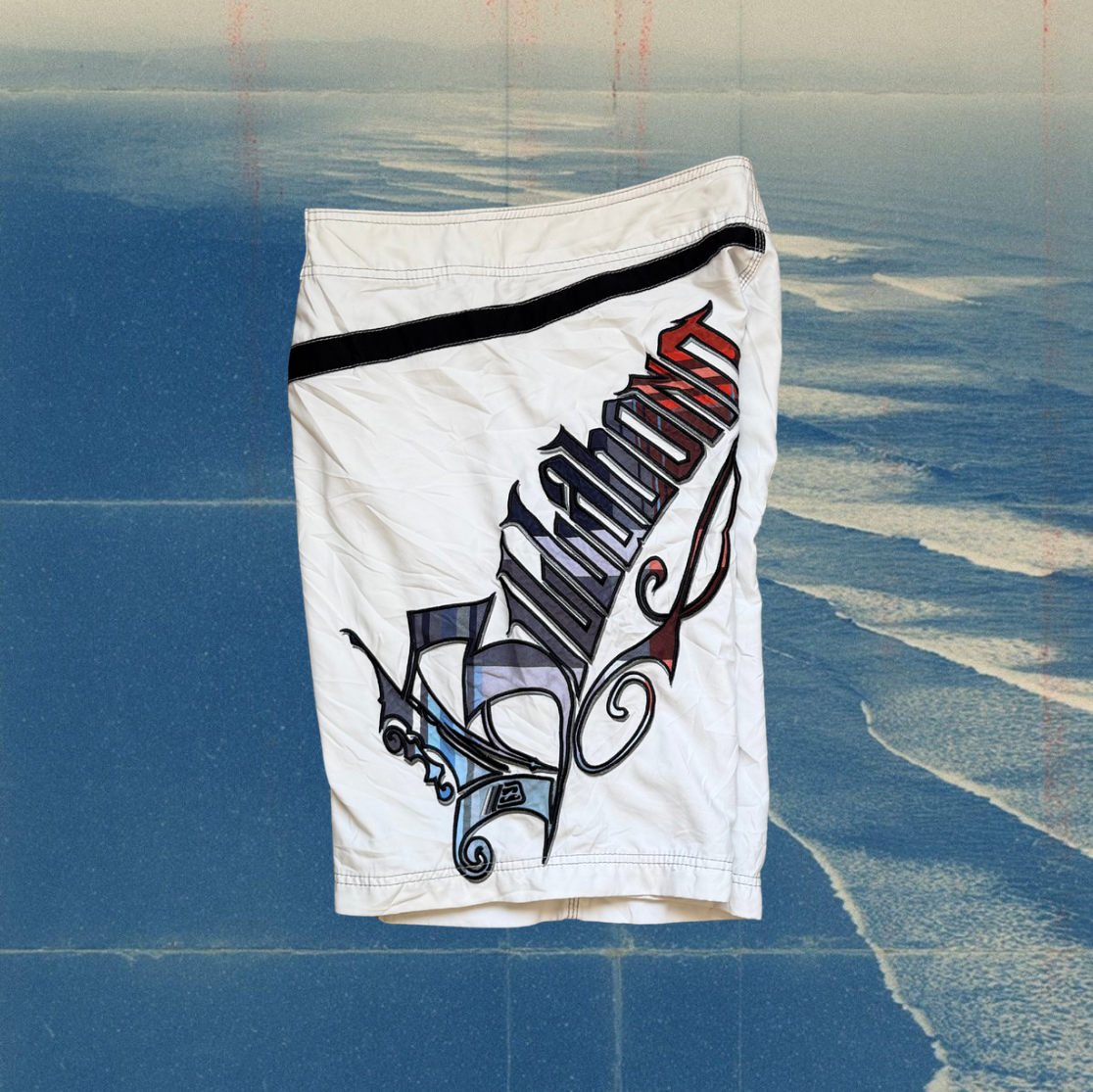Billabong X Brian Grubb white vintage boardies