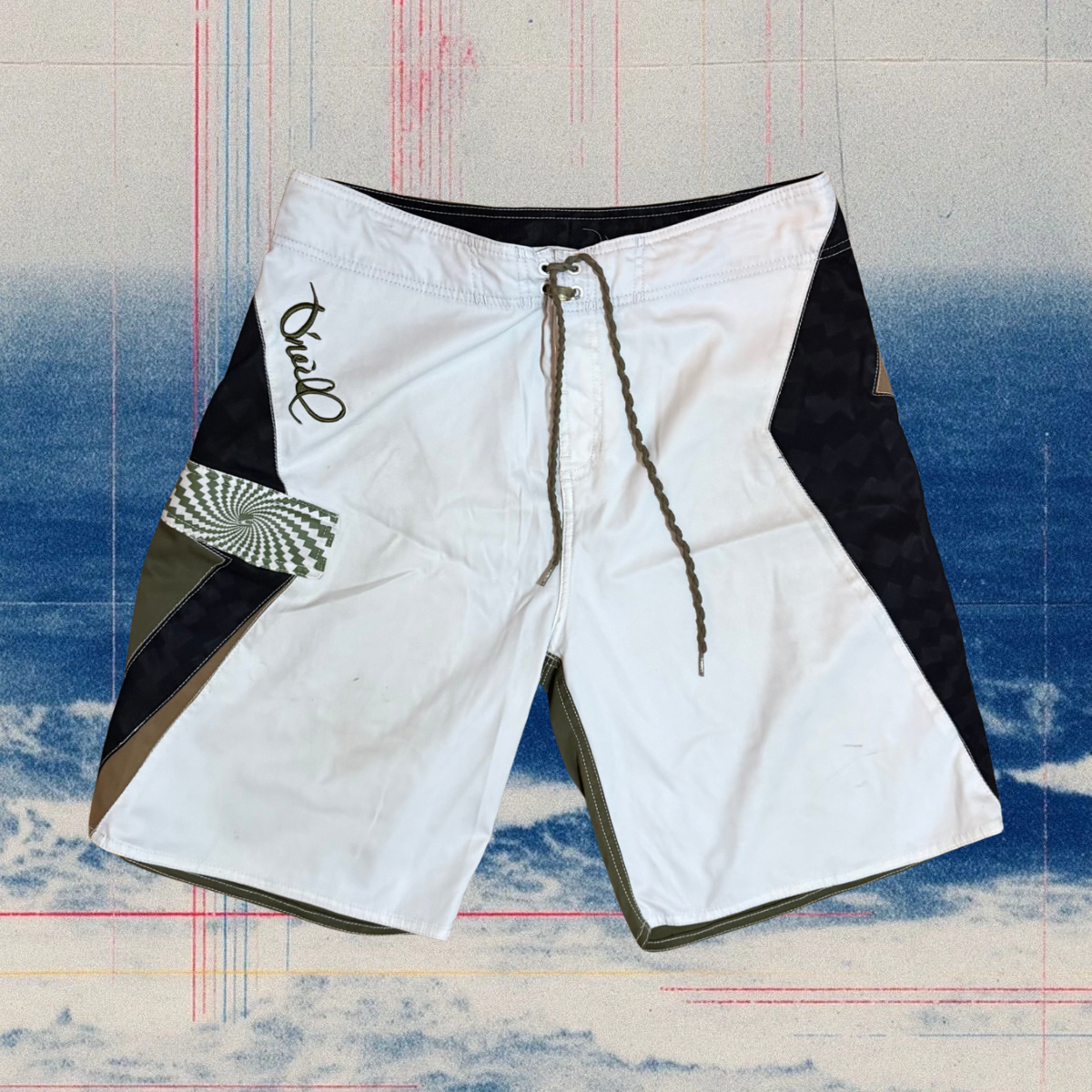 O’Neill white/green retro vintage boardies